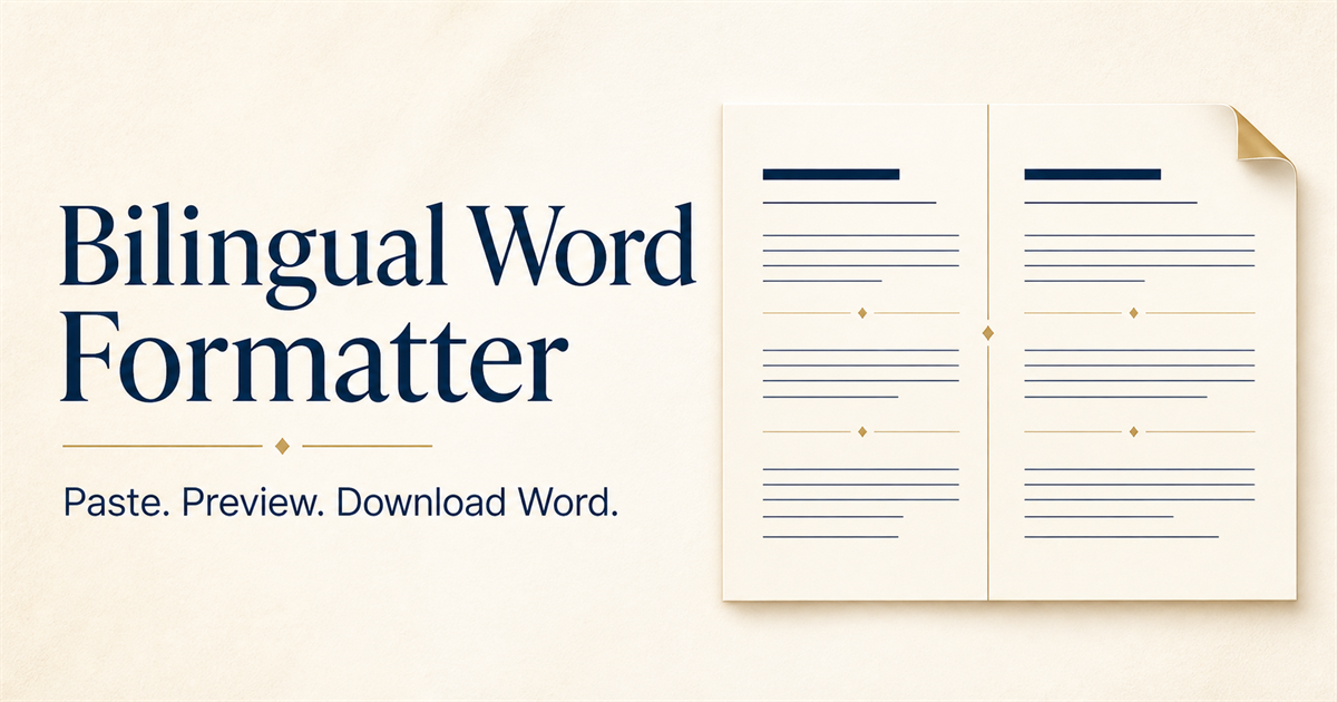 Bilingual Word Formatter Legaltrans untuk membuat dokumen dua kolom yang dapat diedit